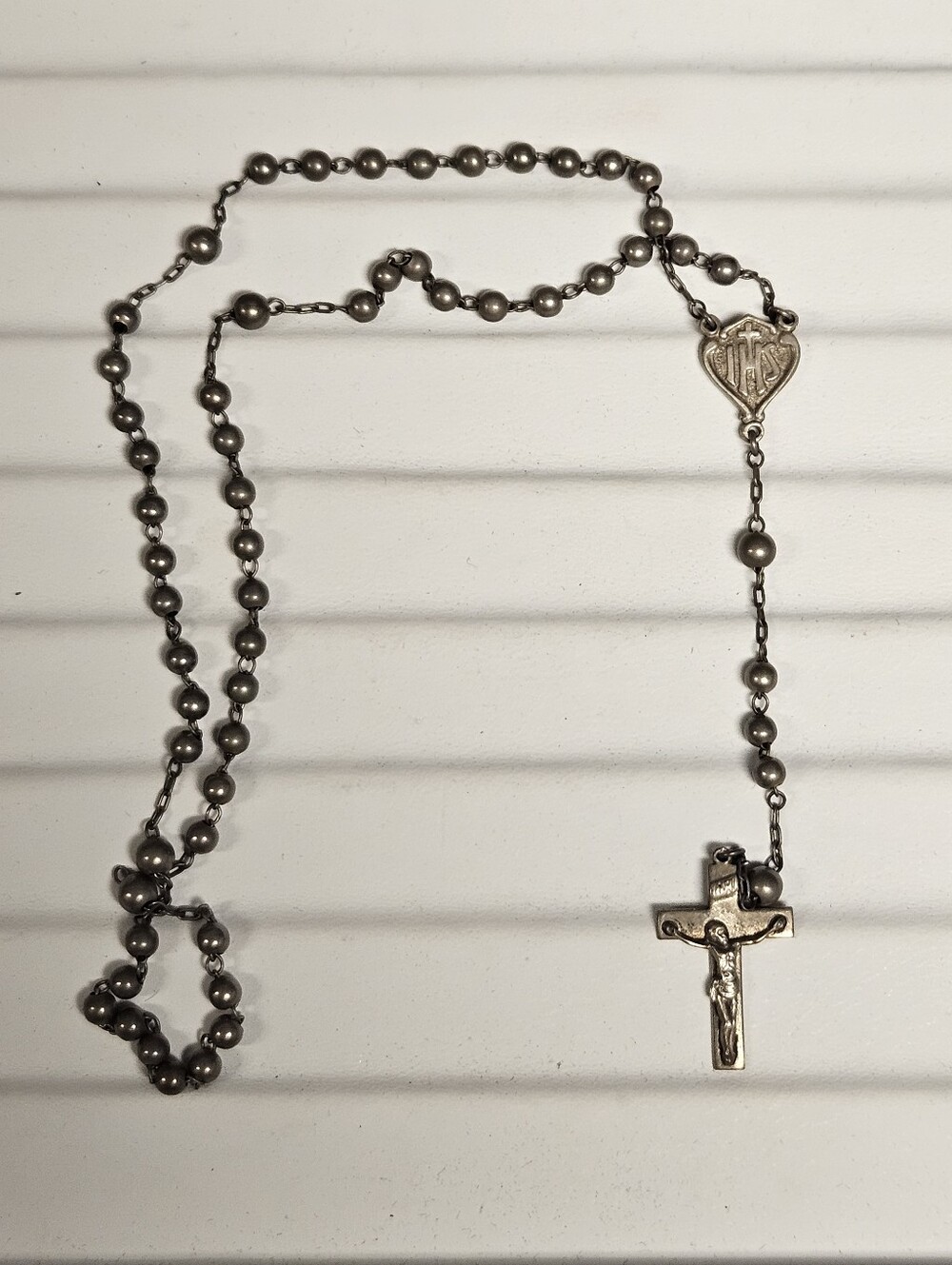 Vintage Sterling Silver Rosary with Crucifix